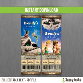 Tinkerbell and the Legend of the Neverbeast Ticket Invitations